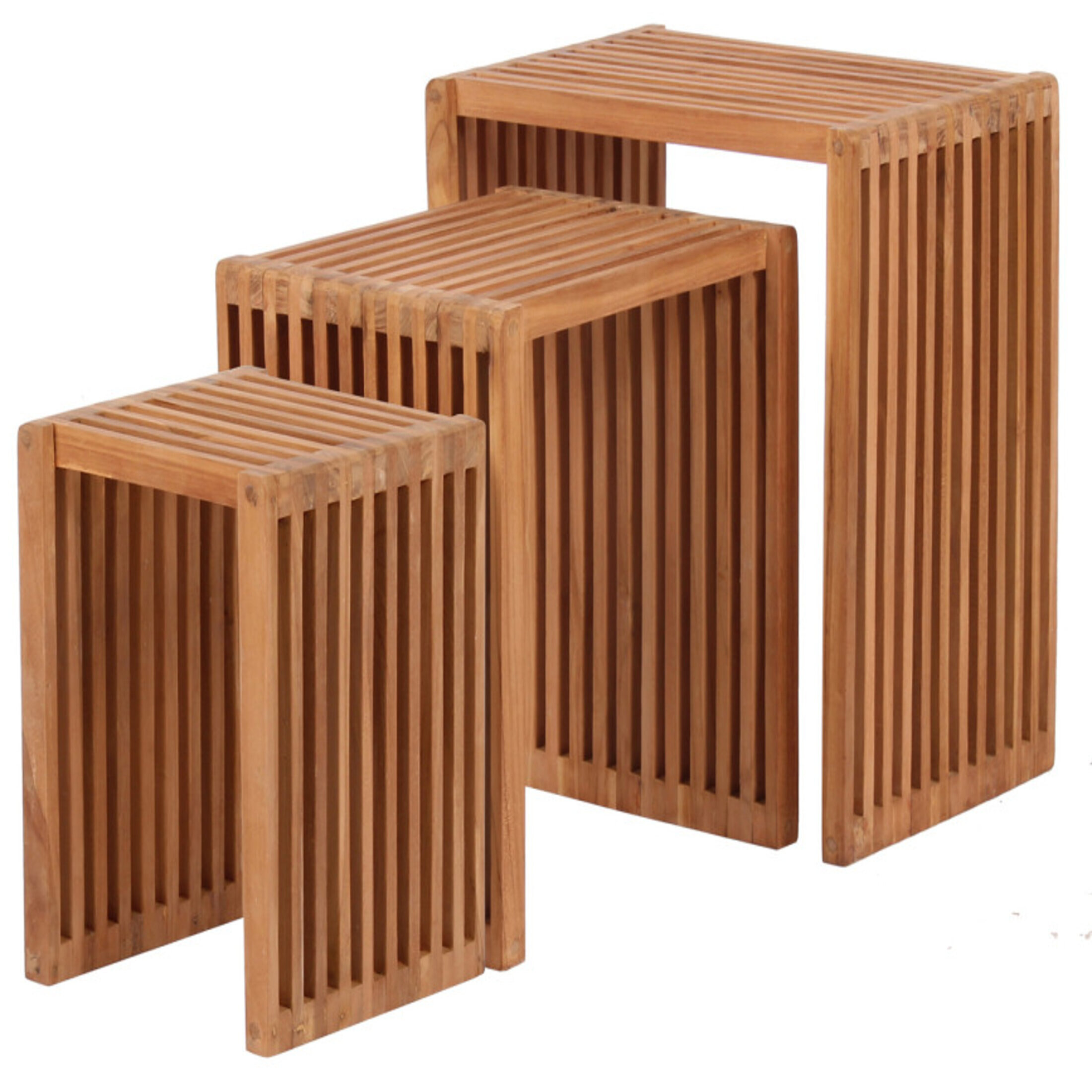 Woodie Beistelltisch 3er Set eckig